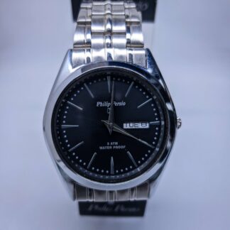 Men's Philip Persio Watch Silver Black