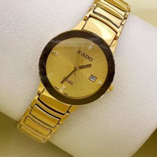 Ladies Ceramic Centrix Watch Full Gold Tone