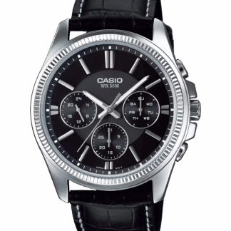 Men's Casio Leather Watch MTP-1375L-1A 50M Water Resist