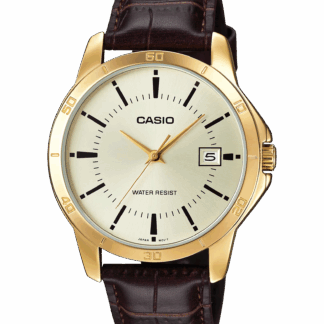 Men's Casio Leather Watch MTP-V004GL-9A Water Resist