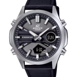 Casio Edifice Leather Watch EFV-C120L-8A 10-Year Battery