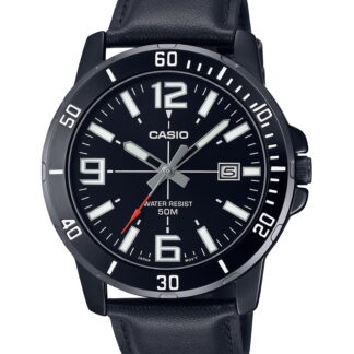 Men's Casio Leather Watch MTP-VD01BL-1B 5ATM Water Resist