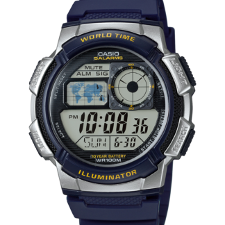 Casio Digital Watch AE-1000W-2A 10-year Battery, Waterproof