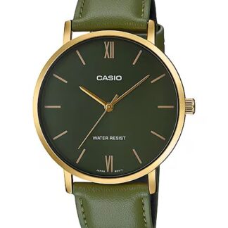 Men's Casio Leather Watch MTP-VT01GL-3B Water Resist