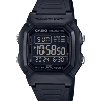 Casio Digital Watch W-800H-1B 10-year Battery, 10ATM Water Resist