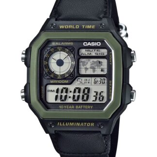 Casio AE-1200WHB-1B Digital Watch 10-Year Battery Fabric Band