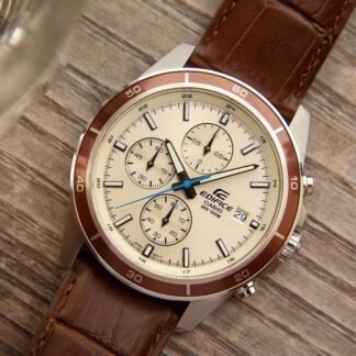 Casio Edifice Leather Watch EFR-526L-7B 100-meter Water Resist